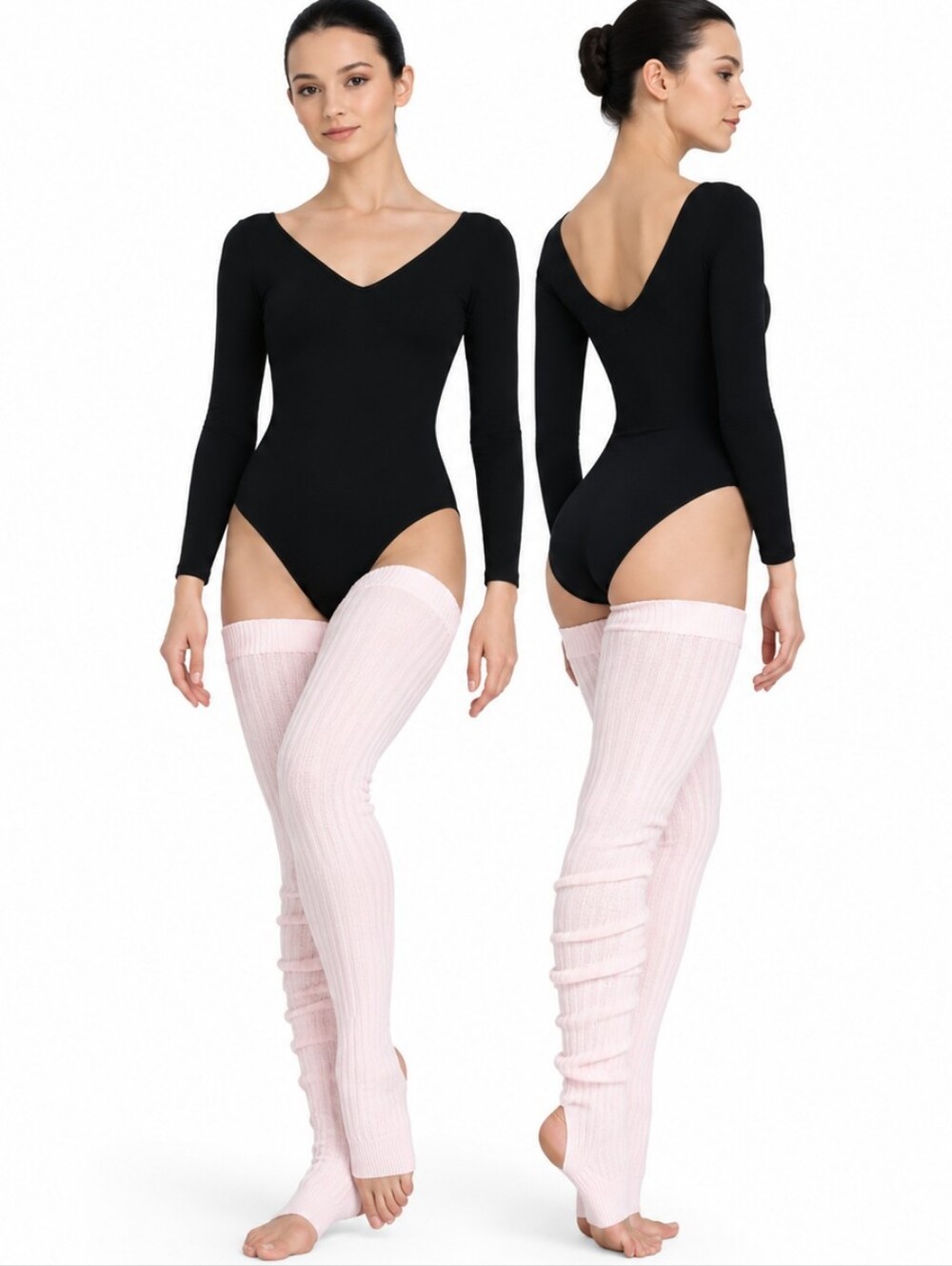 NWT Body Wrappers Light Pink 48" Extra Long Stirrup Leg Warmers Style 92 OS